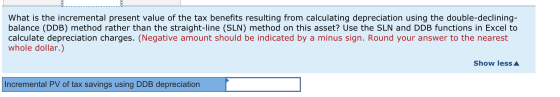 What is the incremental present value of the tax benefits resulting from calculating depreciation using the double-declining-