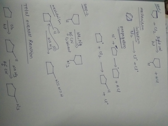 mechanisam İnthaho n psopaa atoo 叶u. Step-2 Na,N solvent 니 Total ovenau Reachor Na Ns N3 CN