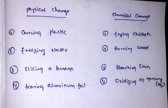 phyical chounge Chumical Change Bonin ooad 3) Sticir abananes Bleaching Shin (D oriclǐ teamr9 aluminum foil