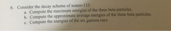 6. Consider the decay scheme of xenon-133. a. Comp