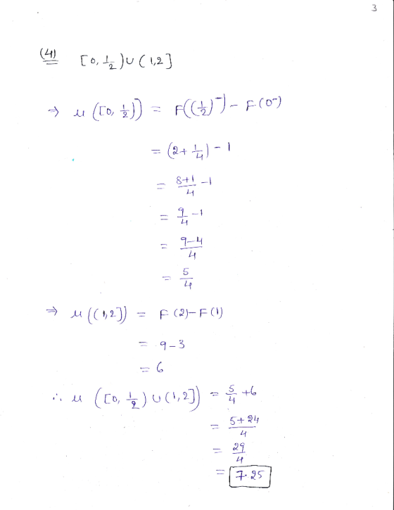 (4) [otju (1,2] → (10, 1)) = f))-FC0) = (2+)-1 → u (12]) = F (21)-F (1) = 9-3 . u ([0, b) U(1,2]) = +6 = 5+24