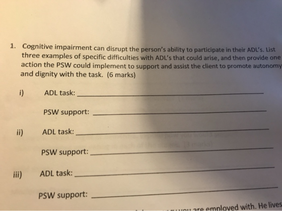 1 Cognitive Impairment Can Disrupt The Person s Ability To Participate 