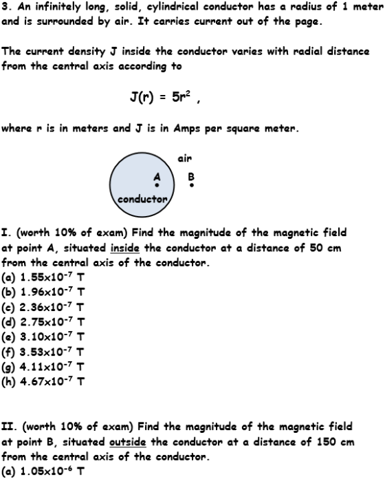An infinitely long, solid, cylindrical conductor h