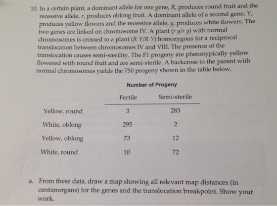 In a certain plant, a dominant allele for one gene