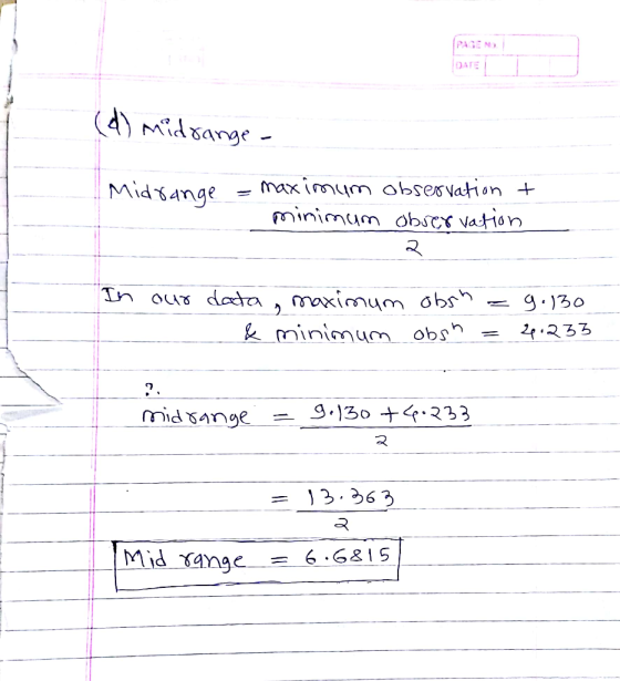 PAGE N ATE Co inimum obs 3.63 id ange