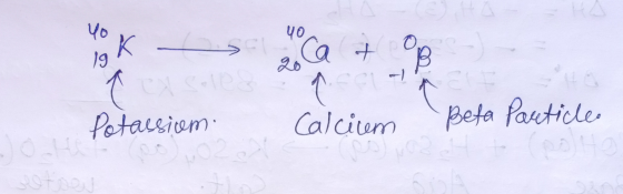 yok sola & B-) Potassium. Calcium Beta Particles