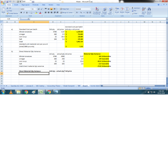 Master - Microsoft Excel C. DE Home Insert Page Layout Formulas Data Review View 4. Cut General ta Copy Calibri - 11 - AA BIU