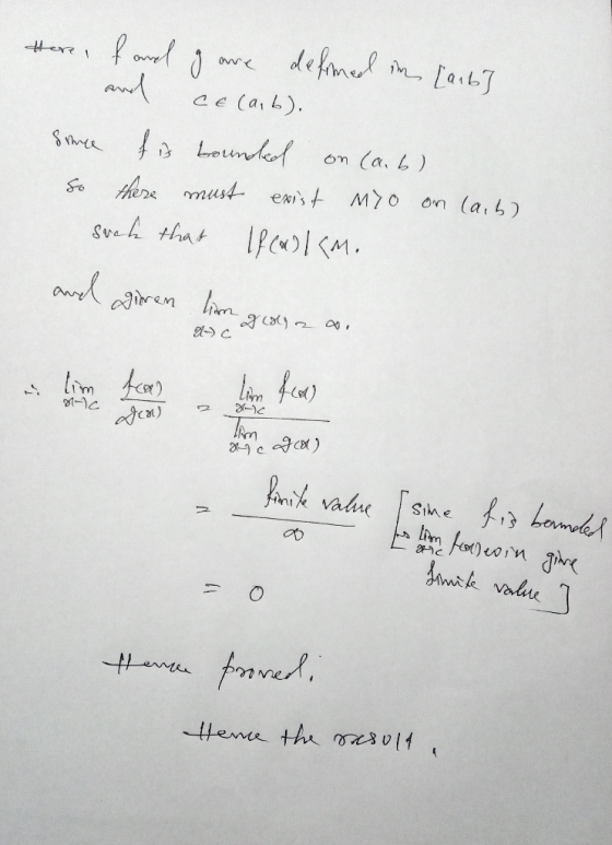 here, f and g are defined in [a,b] and Ceca,b). sonce fis bounded on (a,b). so there must exist Myo on (a,b) such that If (a)