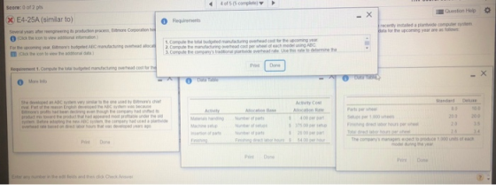 40f 515 complete Score: 0 of 2 pts Question Help O - X Requirements recent installed a plant de computer system data for the