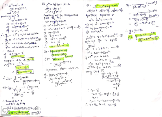 y+ys y0=1 1 De 33²+20 (alten) (uten) D(2000-2) -Xe+ old-sty ly 3 yo) = yloso, Auxiliary egh it m+4m=0 7 m/m²+4)=0 mlm tai]