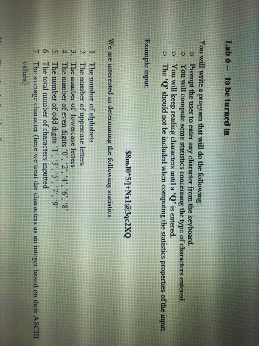 To be turned in You will write a program that wil