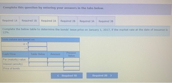 Complete this question by entering your answers in the tabs below. Required 1A Required 1B Required 2A Required 2B Required 3
