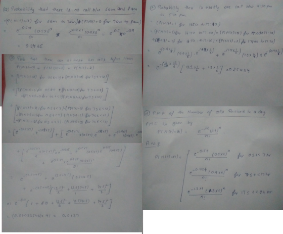 Oprobability then i3 exactly ore (es blwu, so pen (a) probability that there is no call blo barn anlam s-o CO1x) 0 24 6 pm: İA given by (0 57) Cosxt) n I