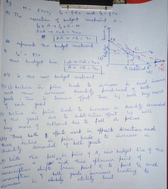 Aう f400 eauatian budget constraint fAx At リThe and fR ro M 2ATTR A the budet Canatiaint Tlo Neus 191 budgat ine A+FR Yo0 PLo