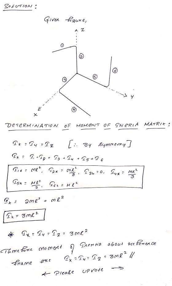 SOLUTION: Giver figure, AZ (2 > y L х DETERMINATION о- MOMENT OF INERIA MATRIX : Cх гч - Тz [.. Bч бутренни] Сх х я 7, -19 t