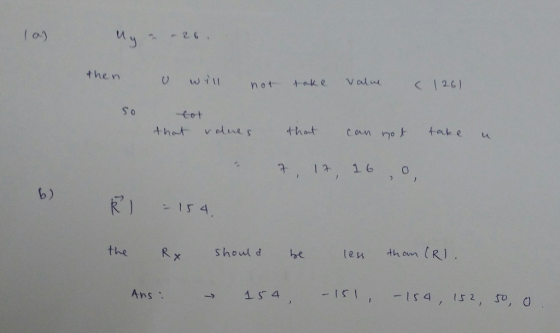 then wiI not 126) So not v olue s , 12, 16 b) the Rx Shoul d heess thom (R) Ans 154 ->