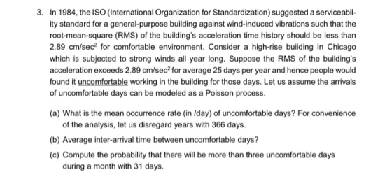 3. In 1984, the ISO (International Organization for Standardization) suggested a serviceabil- ity standard for a general-purp