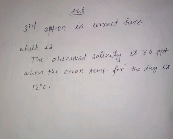 Aus when the ocean temp. f te day is 2°c