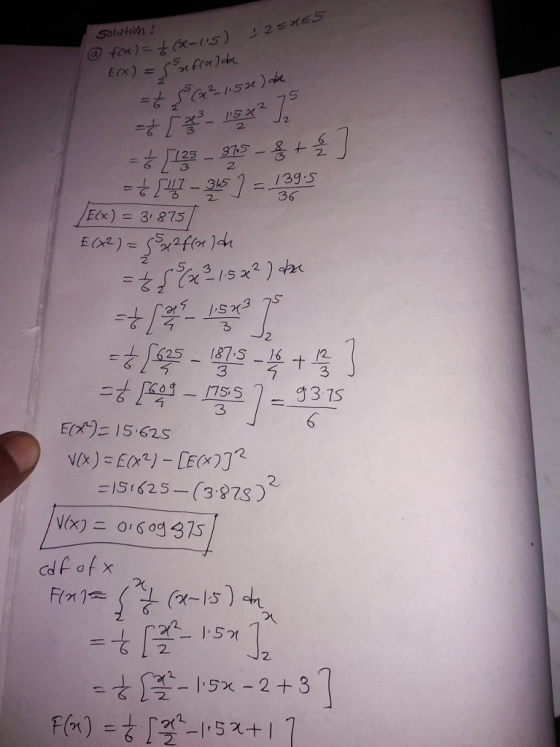 5 Solution 」25 @fon ) ⅛ (X-1.5 ) 203 ISa 2. 6 2 2 36 2 て| 73 2 3 3 E) IS 62s 20 2. 2.