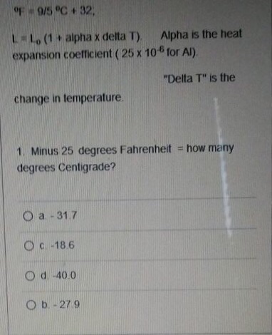 L = L_0 (1 + alpha times delta T). Alpha is the he