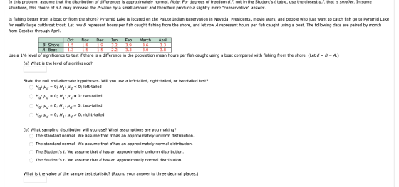 In this problem, assume that the distribution of differences is approximately normal. Note: For degrees of freedom d.f. not i