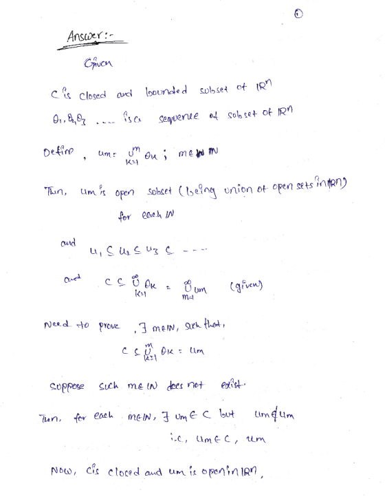 Ansuxr: 0 DeHo umr Um θ , fr in帜n union ot open sts pen Sobert (bel cb esd to prove Now, Cis cloced aud ui oiRn