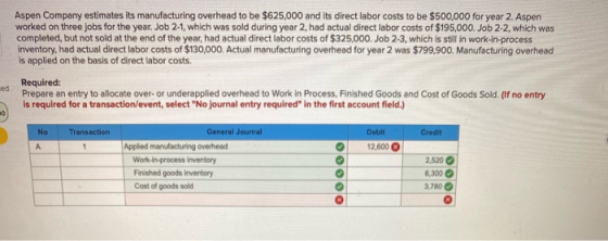 Aspen Company estimates its manufacturing overhead to be $625,000 and its direct labor costs to be $500,000 for year 2. Aspen
