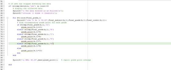 61 62 63- 64 65- 66 - 67 68- 69 70 If user has stopped enetering new data if ~stremp (decision, yes) “count 。 % display the
