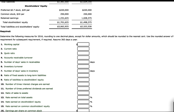 $1,361,300 $1,074,155 Total liabilities Stockholders Equity Preferred $0.7 stock, $20 par Common stock, $10 par Retained ear