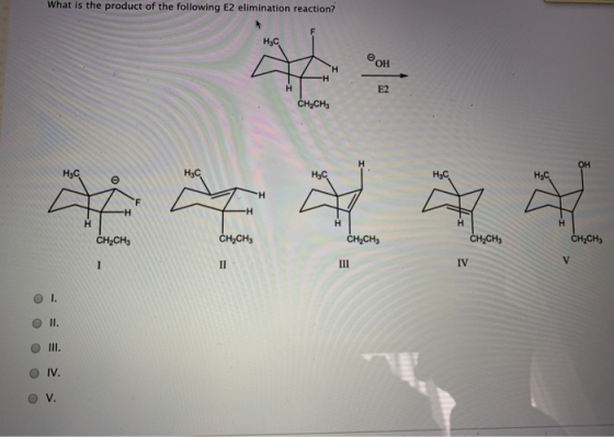 What is the product of the following E2 elimination reaction? Нас Oон H -н E2 CH2CH РE он Нас Нас Нс Нс Нс -н H H сH-сHь CH2C