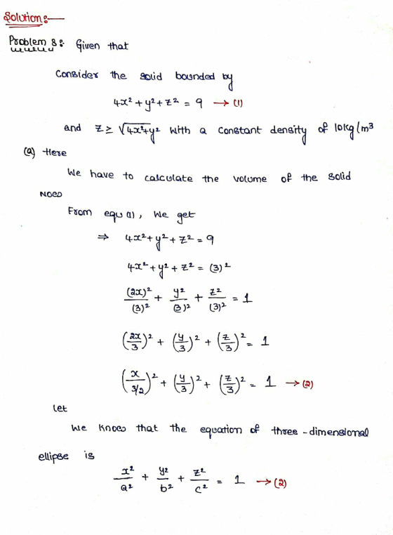 Solution& Pooblem 8 Given that Considex the oid bounded 4x22 9-) 4yith a log(m3 and denaity Conetant CatHese We have to oP th