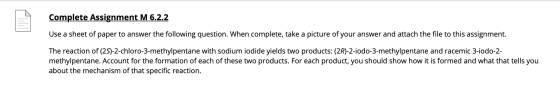Complete Assignment M 6.2.2 Use a sheet of paper to answer the following question. When complete, take a picture of your answ