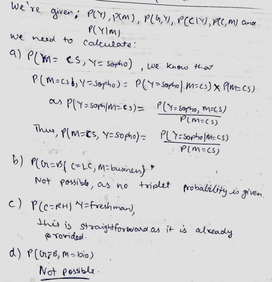 PCYIm) we neod to calculate cs 2 So PMCs tresh man Not pessble