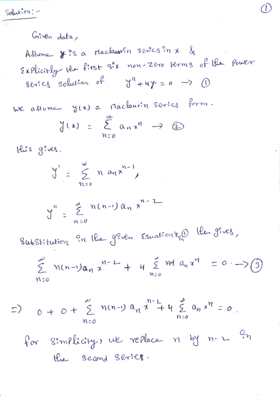 0 Solun : Given data n-2- n:0 8abstitution implicity. ueve place- ㄚ by
