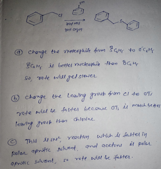 so -d a 70%.44 30%.crun the nudeuphile from Cohr to ocots Change Scots is bettes nucleophile then 8 Corp So, rate will get sl