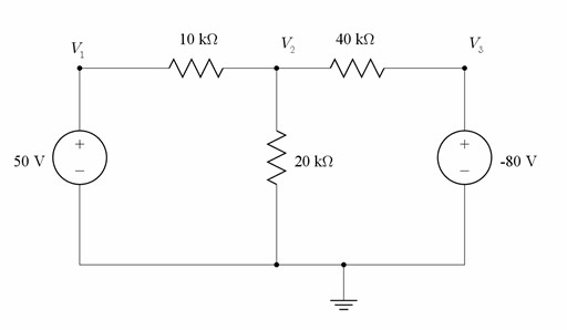 10 ΚΩ V, 40 ΚΩ V, V. + 50 V 20 kΩ -80 V