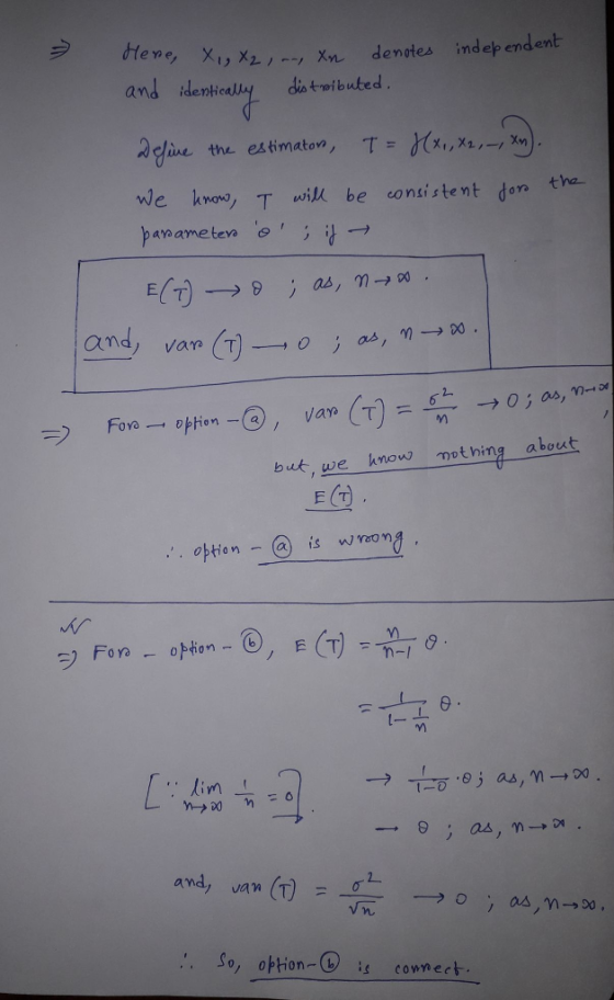 Xn denotes indep endent and idenHically d twibuted efine the estimator, T: Kx,n,-,%) we kno, T will be consistent on tha and, van (T)-。ゾas, bu女.we know nothing about F (T ., o tion冖@) İS n) rro ng l- → 丙.es as,n →”. andy van (r) = sa, ortion-Q11 connect.