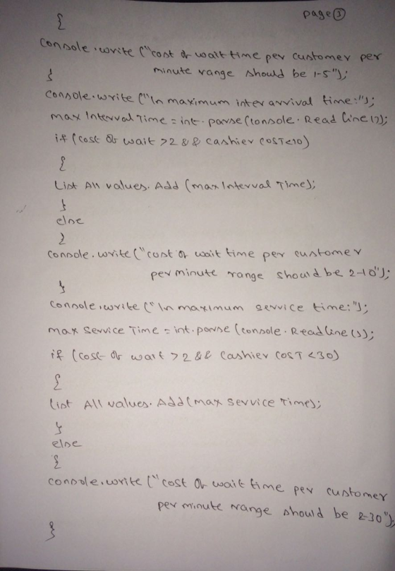 Page③ minute vange shoutd be 1-J Consolewrite maximum may Intevval Time int Powne (tonsole. Read dne) int er arvival time L