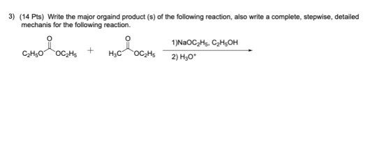 3) (14 Pts) Write the major orgaind product (s) of the following reaction, also write a complete, stepwise, detailed mechanis