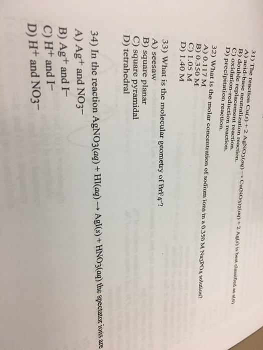 The reaction Cu(s) + 2 AgNO_3(aq) rightarrow Cu(NO