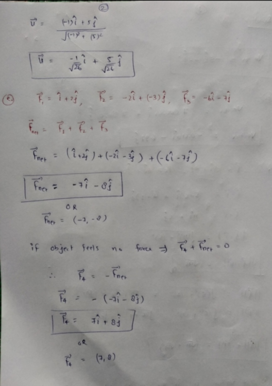 ū JAY+ (5) + ve 7-1 - (-1)} t - - net 7,+ 7 + 7 For = (1 +24) + (-2² - } ) + (-0.7%) Iner tî -8 OR Frer = (-7,-8) if object f