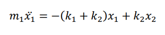 míži = -(ki + k2)x1 + k2x2