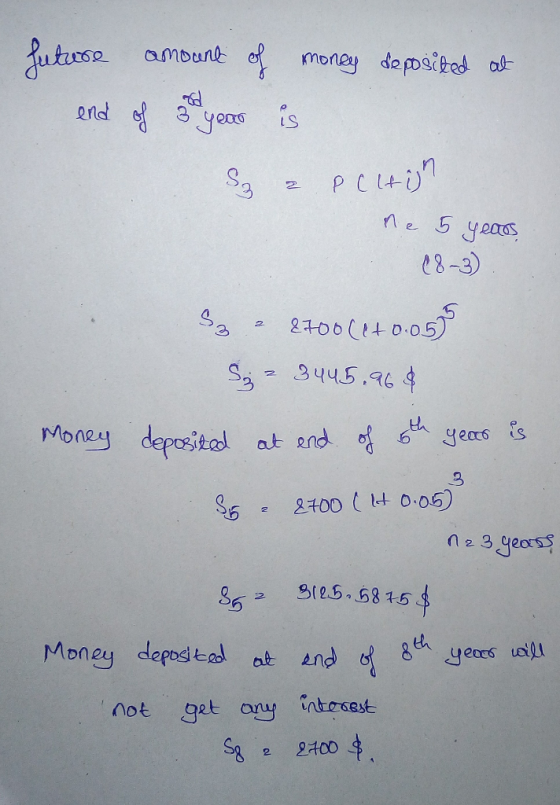 money deposctes o sis e2-3) 5 S3 3445.4 3 not get any intosest S e 2400