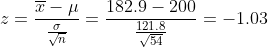 - и 182.9 – 200 121 .8 — = -1.03