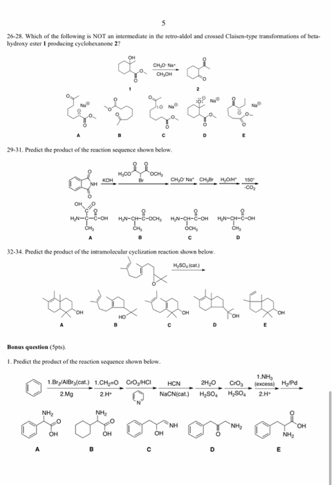 26-28. Which of the following is NOT an intermediate in the retro-aldol and crossed Claisen-type transformations of het hydro