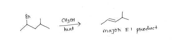 CH3OH heat major El product