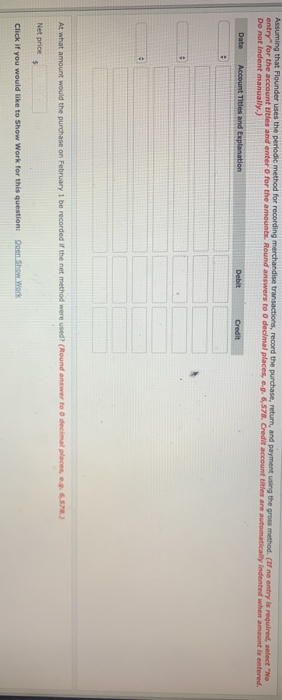 med for recording merchandise transactions, record the purchase entry for the accounts and enter for the amount order to mala