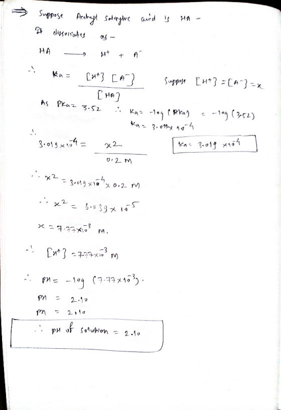 » Suppose Archet sahraytre and is HA- 37 elizgoriates as - HA gut + Á ku= [ast] [A] suppose [at] =[A}=x [ HA? As Pkuz 3.52 k