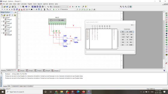 - Designs - Multisim - [Design5 *] Eile Edit View Place MCU Simulate Transfer Tools Reports Options Window Help -2X GA --- In