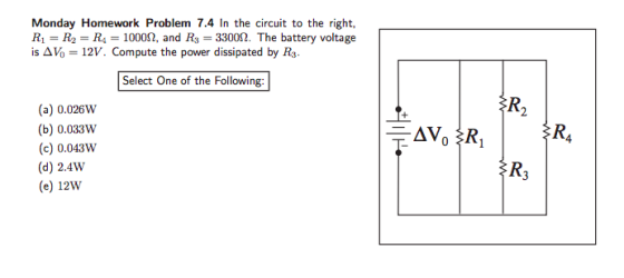Monday Homework Problem 7.4 In the circuit to the right, R1 = R2 = R= 100012, and R3 = 330012. The battery voltage is AV = 12